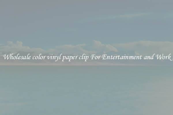 Wholesale color vinyl paper clip For Entertainment and Work
