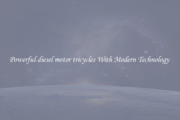 Powerful diesel motor tricycles With Modern Technology 