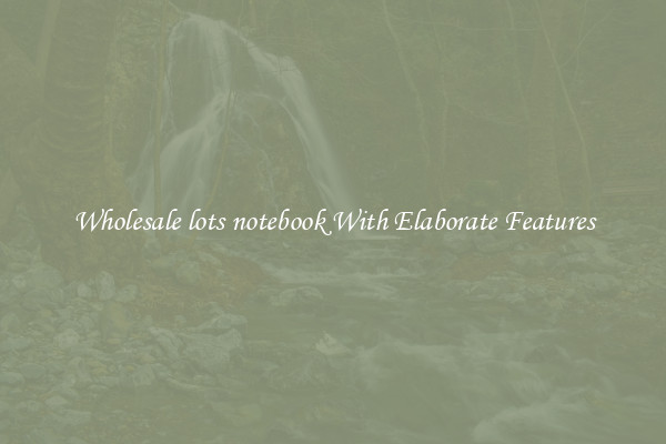 Wholesale lots notebook With Elaborate Features