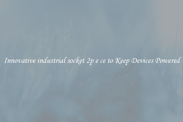 Innovative industrial socket 2p e ce to Keep Devices Powered