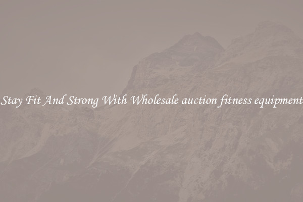 Stay Fit And Strong With Wholesale auction fitness equipment