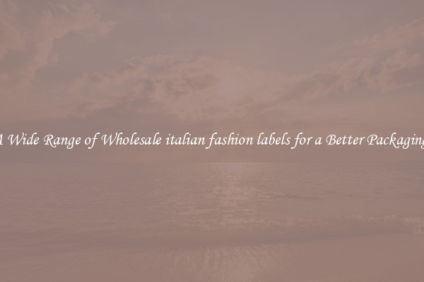 A Wide Range of Wholesale italian fashion labels for a Better Packaging 